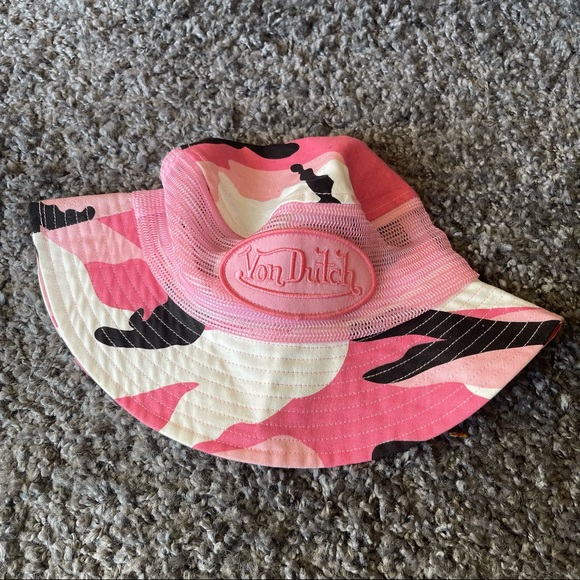 Rare Von Dutch Pink Camo Bucket Hat 